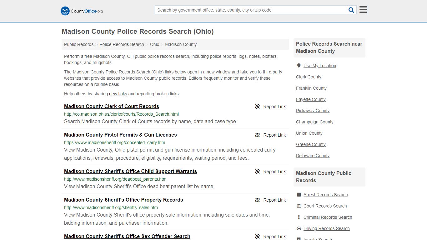 Police Records Search - Madison County, OH (Accidents & Arrest Records)